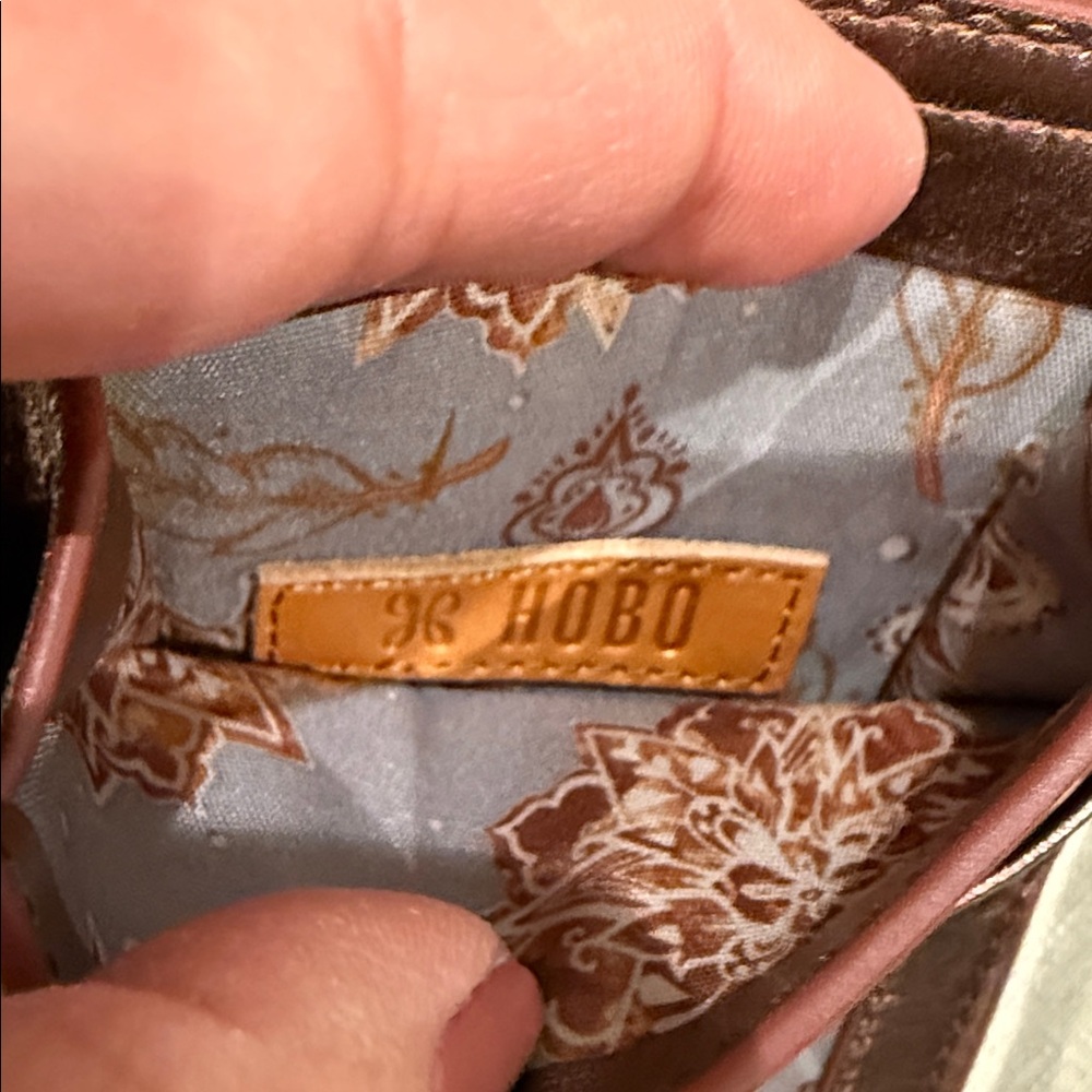 HOBO Bronze Floral Lined Phone Leather Bag - Picture 5 of 5